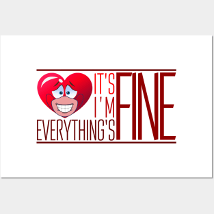 It's Fine, I'm Fine, Everything's Fine - masked heart version Posters and Art